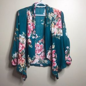 Turqoise floral blazer